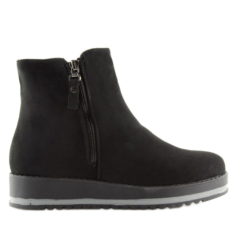 Schwarze Chelsea-Boots mit hoher Sohle K103 2