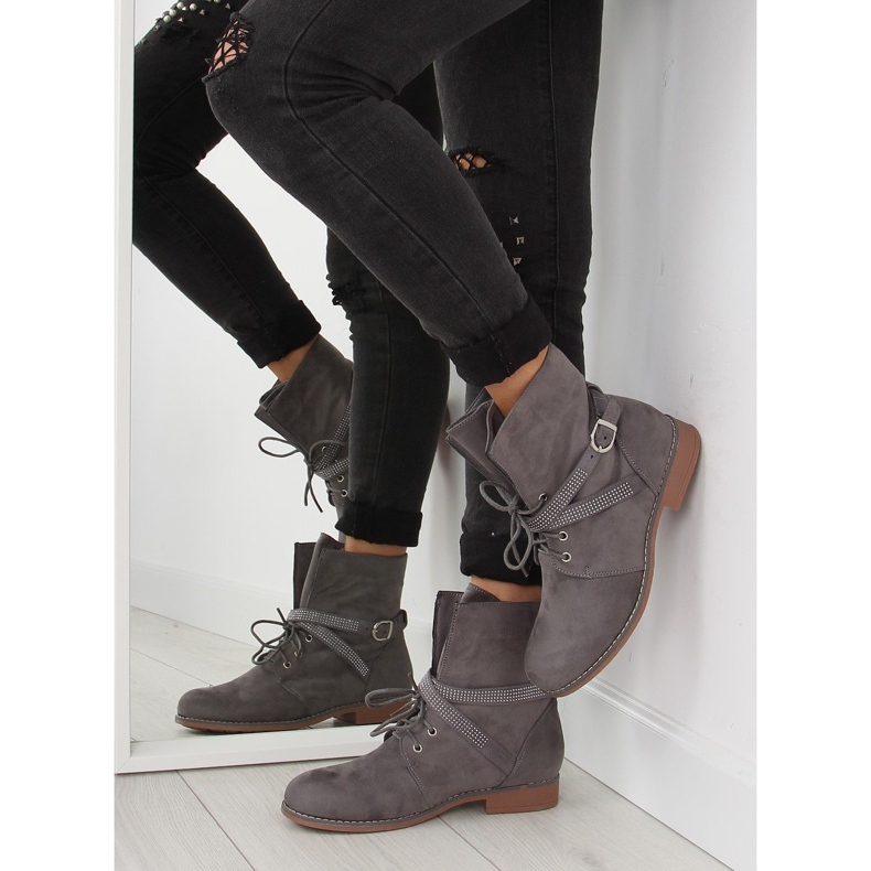 Grau Graue Stiefel für Damen W305 grau 1
