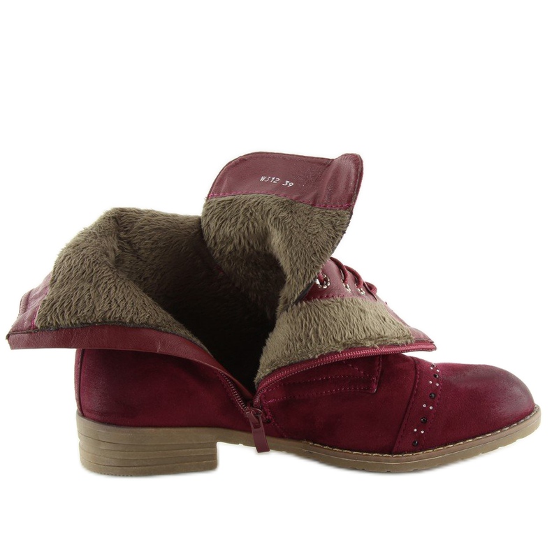 Schnürstiefel W312 Wein burgund rot 1