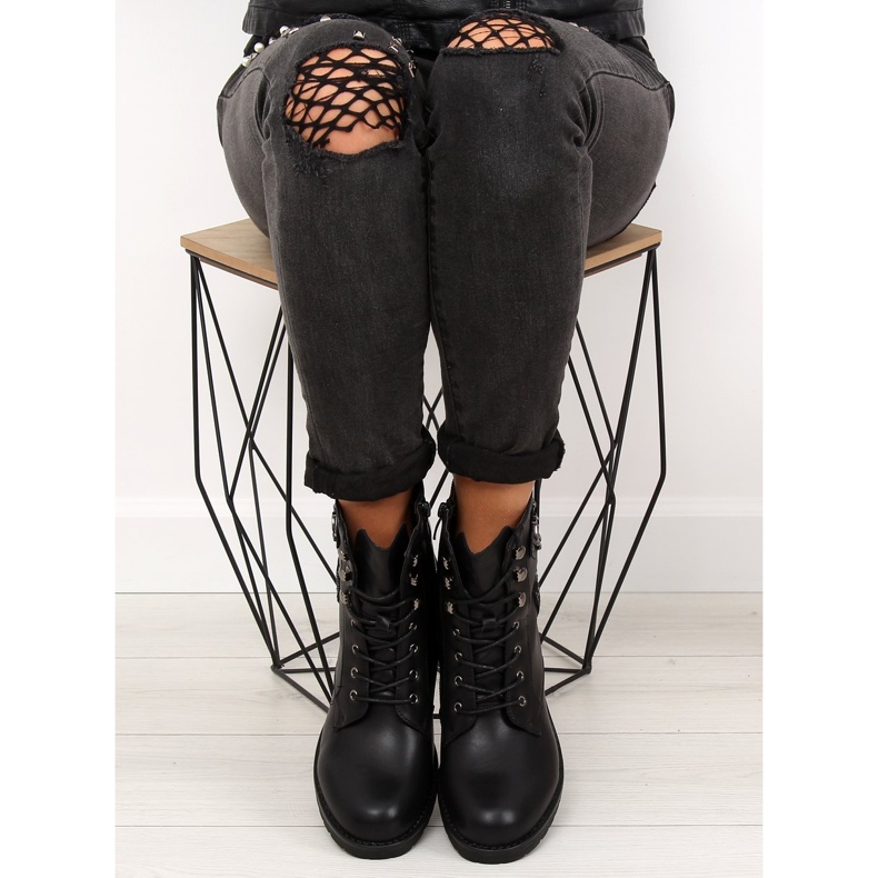 Schwarze Stiefel für Damen schwarze Stiefel H950 Schwarz 2