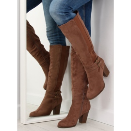 Braune High Heels 103-GG khaki 2