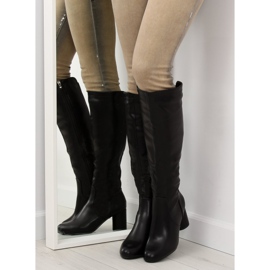 Schwarz Absatzstiefel A-11 schwarz 1