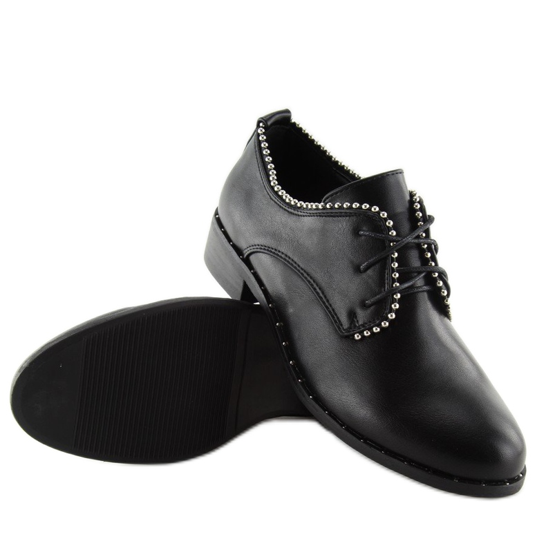 Schwarze Schnürschuhe für Damen NC190 Black 1