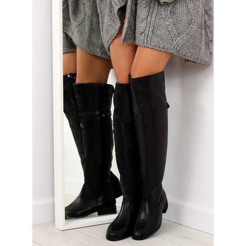 Overknee-Stiefel schwarz A-22 Schwarz 1