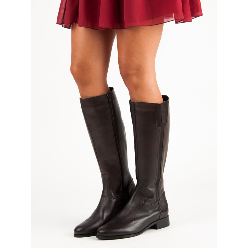 Studio Florence Klassische Lederstiefel braun 1