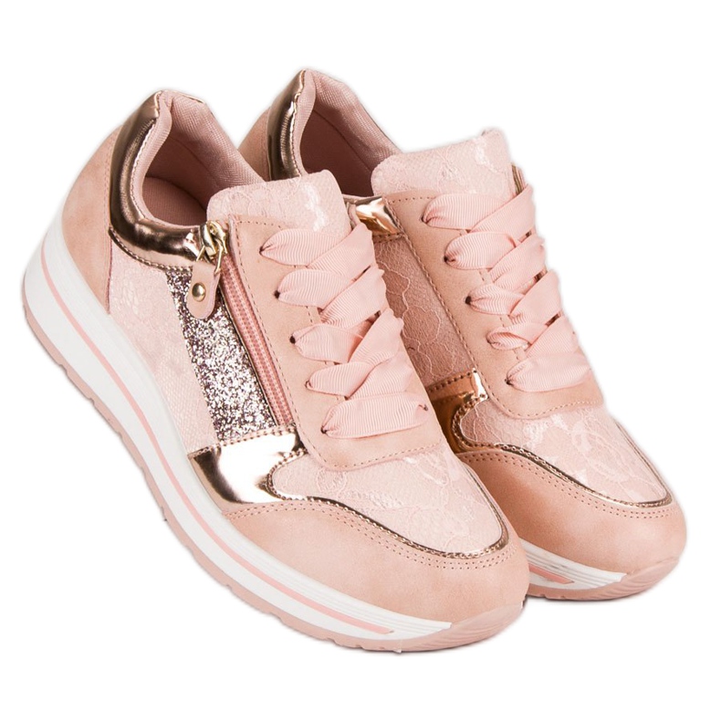 Kayla Sneakers mit einem Band gebunden rosa 1