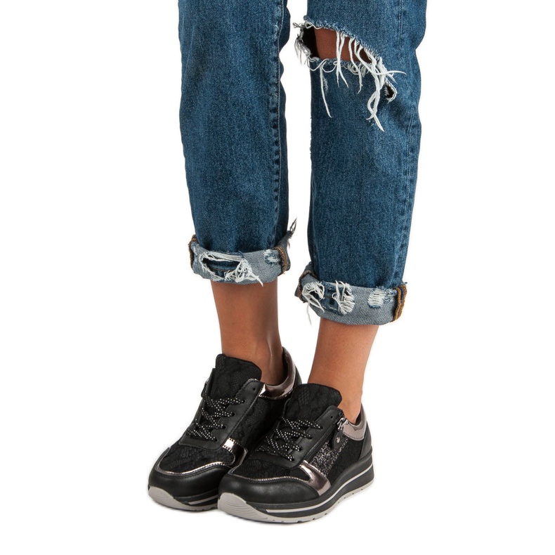 Kayla Stylische Sneaker für Damen schwarz 2