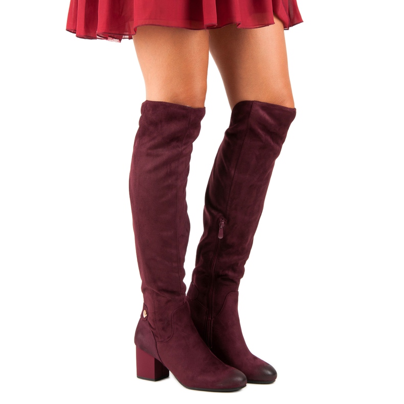 Burgunder-Musketier mit hohen Absätzen von VINCEZA rot 1