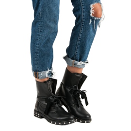 Lucky Shoes Rock Boots Arbeit schwarz 1