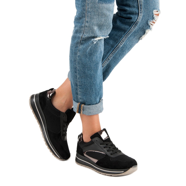 Modische Sportschuhe schwarz 2