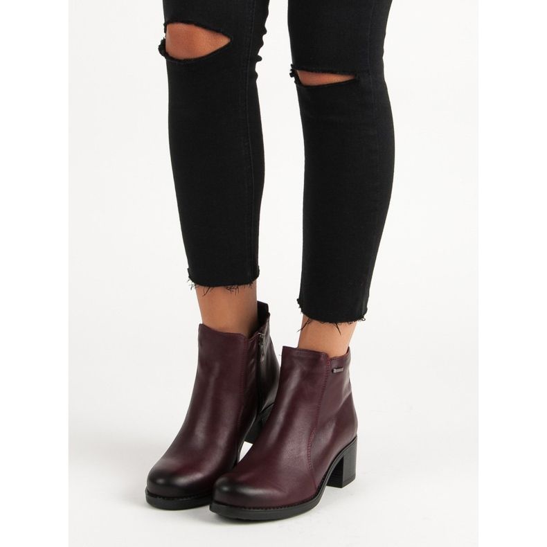 Bordeauxrote Vinceza-Stiefeletten mit hohem Absatz 1