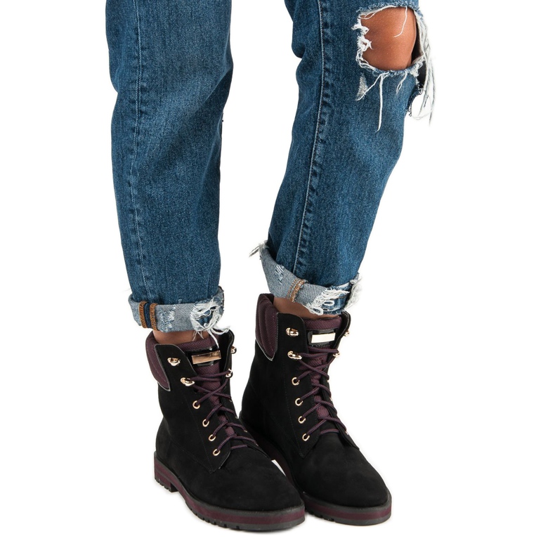 Lucky Shoes Arbeiter aus schwarzem Wildleder 1