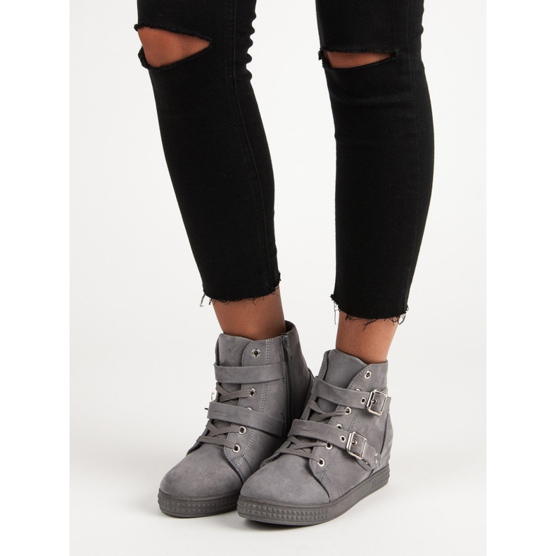 Super Me Graue Sneakers mit Schleifen 1