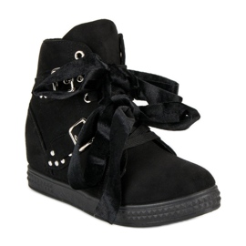 Super Me Schwarze Sneaker mit Schleifen 1