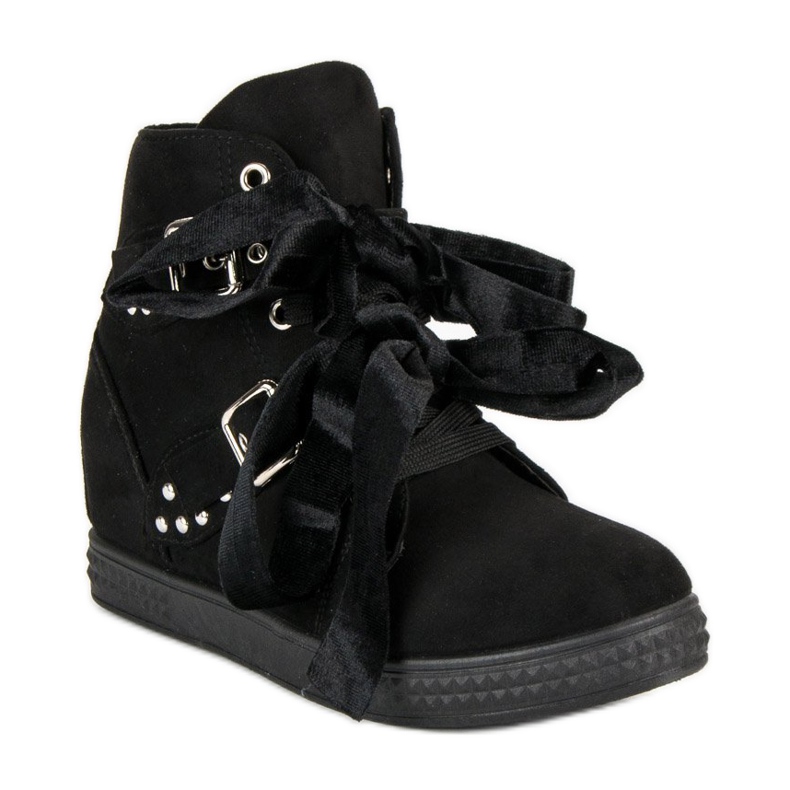 Super Me Schwarze Sneaker mit Schleifen 1