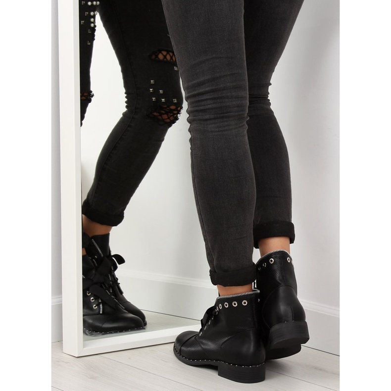 Schwarz Schwarze Stiefel für Damen 17018-9 schwarz 2