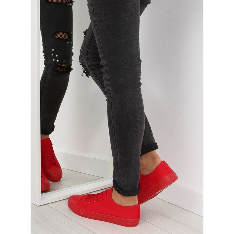 Rote einfarbige Damen-Sneaker NB176 Big Red 2