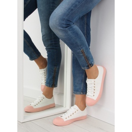 Damen Sneakers weiß und rosa BL97P WHITE / PINK 2