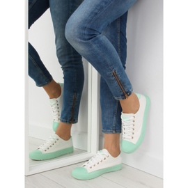 Weiße und mintfarbene Damen-Sneaker BL97P Grün 2