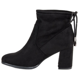 Stiefeletten aus Wildleder mit hohem Absatz schwarz 1