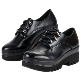 Gebundene Damenschuhe schwarz 2