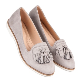Super Me Graue Loafer mit Fransen 1