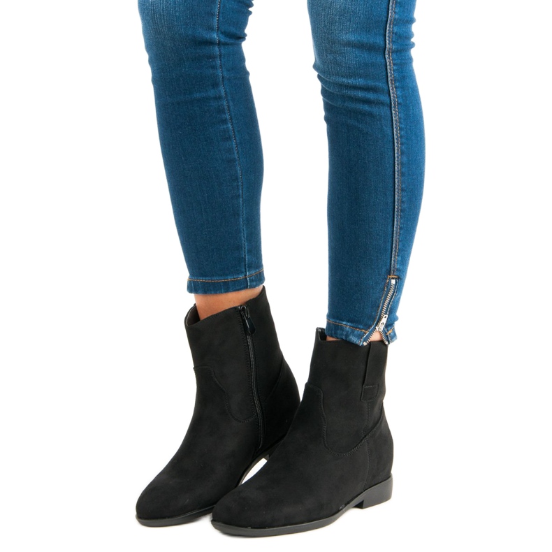 Lucky Shoes Stiefeletten aus Wildleder mit Reißverschluss schwarz 1