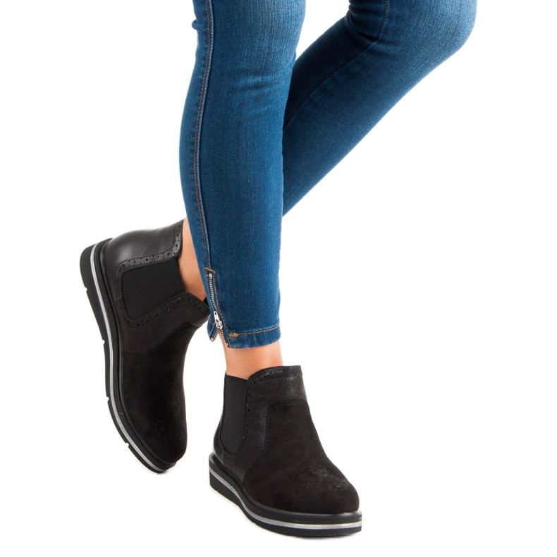 Lucky Shoes Schwarze Chelsea-Stiefel 1