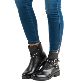 Bella Paris Stylische Arbeiterstiefel schwarz 1