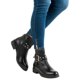 Bella Paris Stylische Arbeiterstiefel schwarz 2