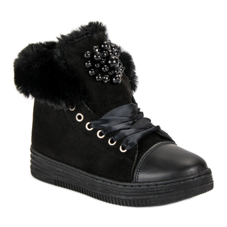 Warme Turnschuhe schwarz 1