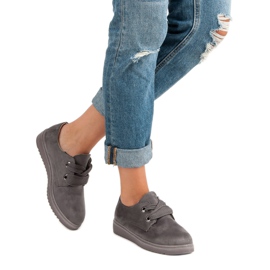 Schnürsneaker aus Wildleder grau 2