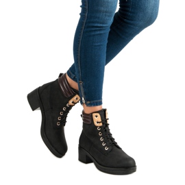 Arbeitsstiefel mit hohen Absätzen schwarz 2