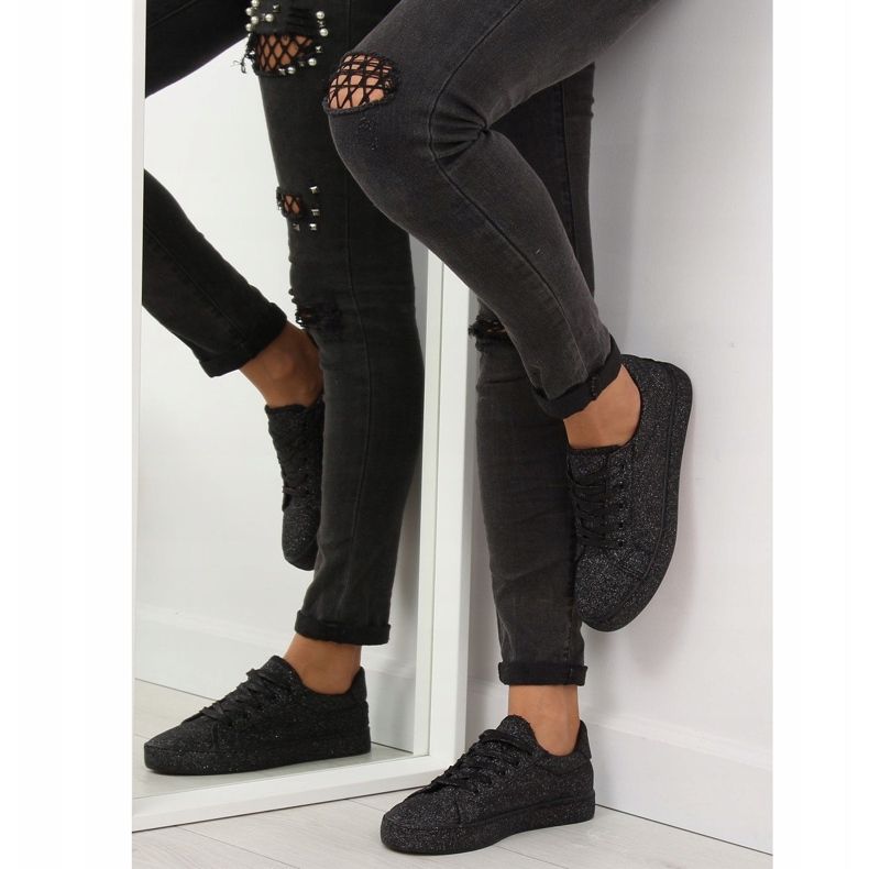 Schwarz opal BL142 Schwarze Turnschuhe 1