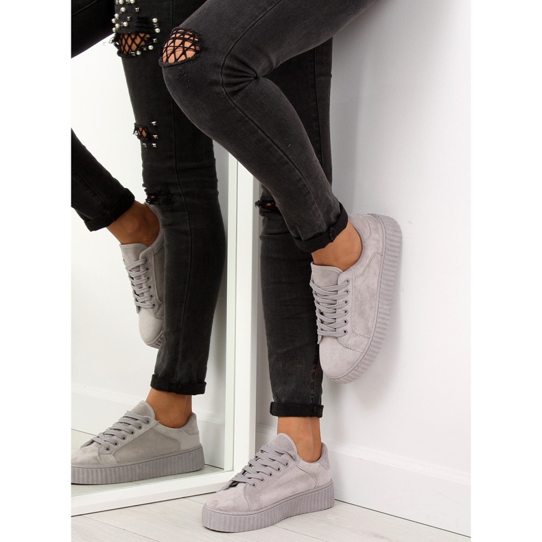 Grau AX03 Graue Sneakers mit hohen Sohlen 1