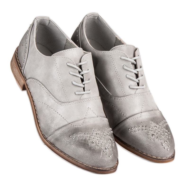 Super Me Modische Schnürschuhe grau 1