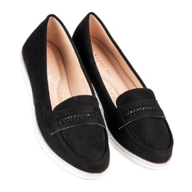 Super Me Schwarze Wildleder-Loafer 1