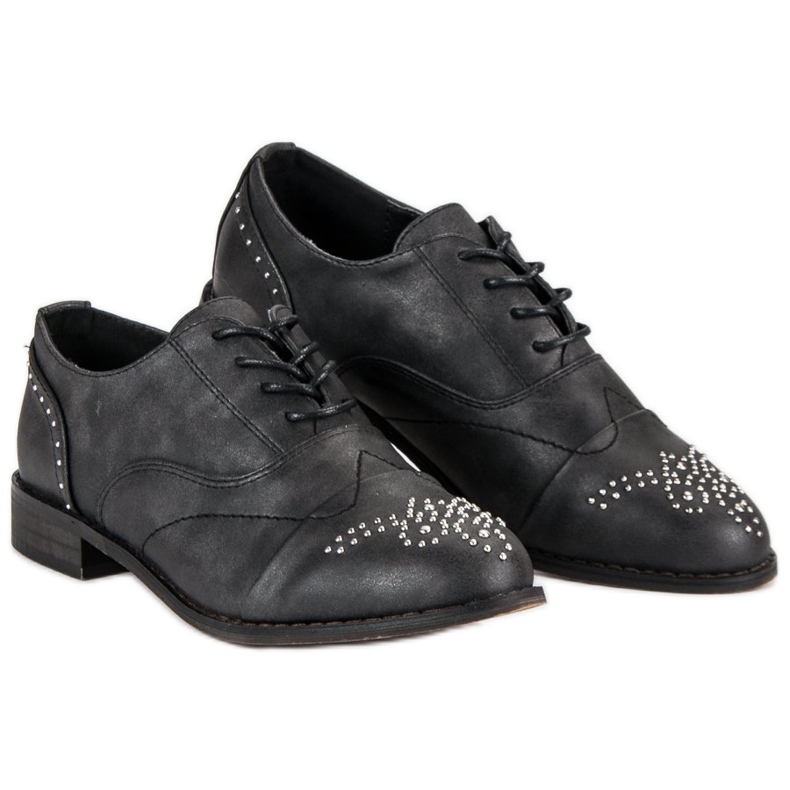 Super Me Modische gebundene Schuhe schwarz 2