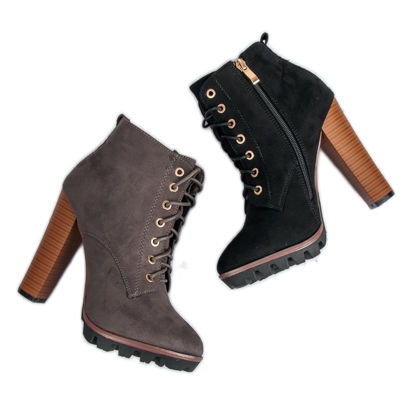 Schwarze Stiefeletten mit Schnürung 2