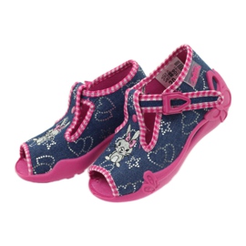 Befado Kinderschuhe Hausschuhe 213p106 rosa navy blau 4