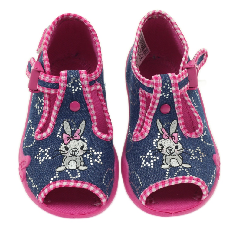 Befado Kinderschuhe Hausschuhe 213p106 rosa navy blau 3