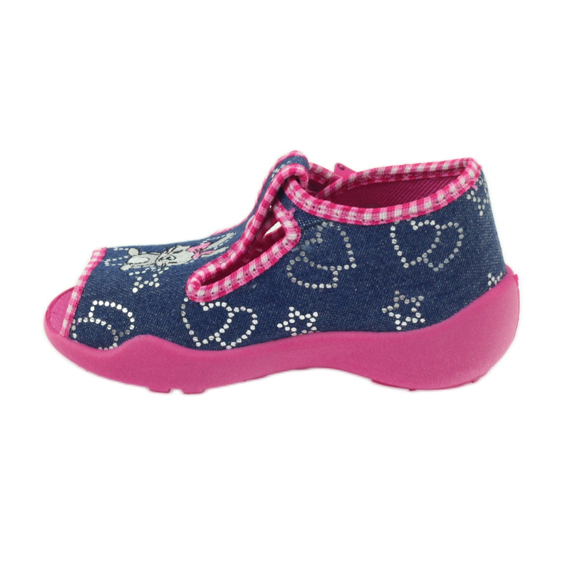 Befado Kinderschuhe Hausschuhe 213p106 rosa navy blau 2