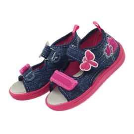 American Club Amerikanische Kinderschuhe Sandalen Schmetterlinge Lederinnensohle rosa marineblau 4