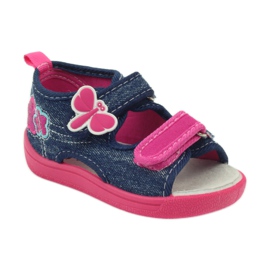American Club Amerikanische Kinderschuhe Sandalen Schmetterlinge Lederinnensohle rosa marineblau 1