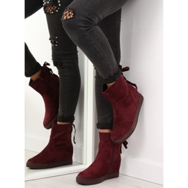 Stiefel mit verstecktem Keilabsatz HQ886 Claret Red rot 1
