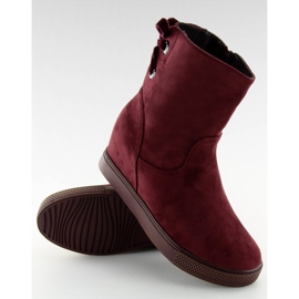 Stiefel mit verstecktem Keilabsatz HQ886 Claret Red rot 2