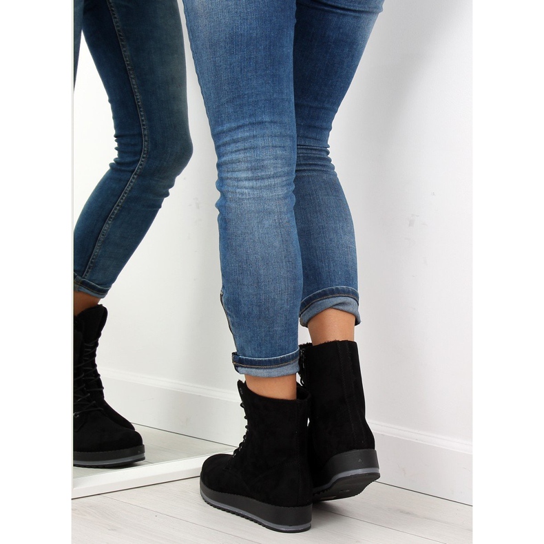 Schwarze Schnürstiefel 6207 Schwarz 1