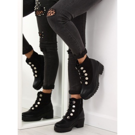 Schwarze JD-19 Stiefel mit dicken Sohlen 2