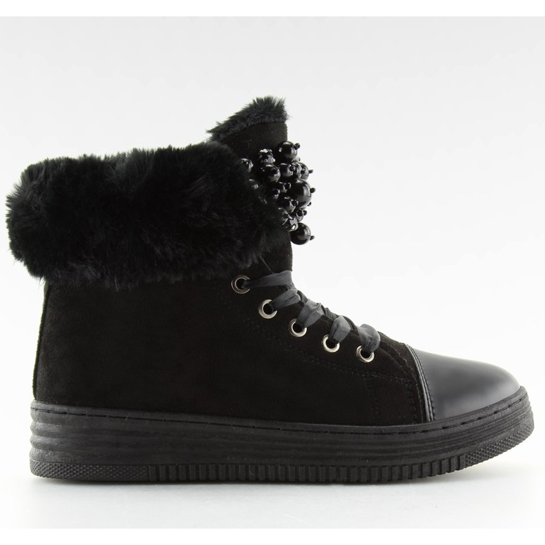 Schwarze, dick isolierte Sneaker KK-97 Black 2