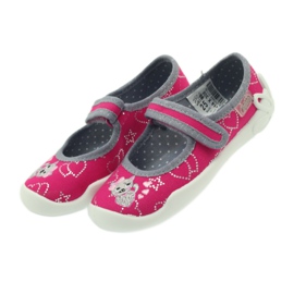 Befado Kinderschuhe Ballerinas Hausschuhe 114x308 grau rosa 4